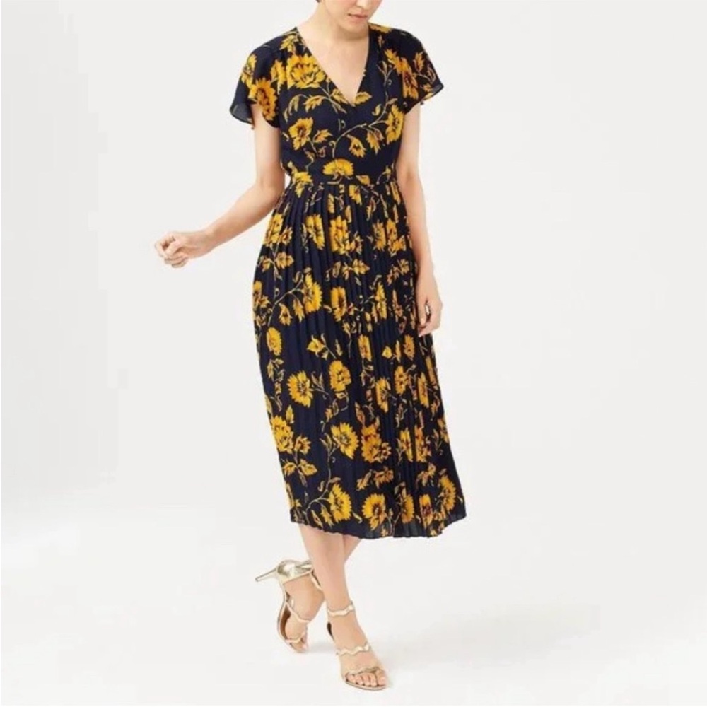 J. Crew Sunflower Print Faux Wrap Dress - 00